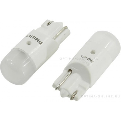 Светодиодные лампы Philips Vision LED W5W 5500K, с линзой 360, LED 1W, 2 шт (127916000KX2)