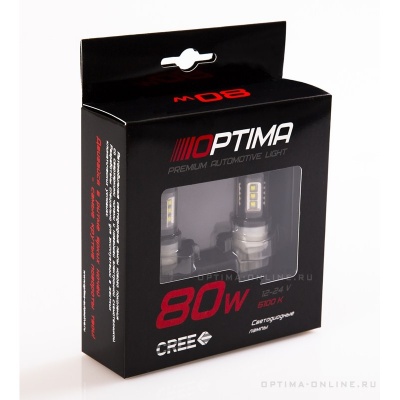 Светодиодные лампы Optima Premium W21W (7440) CREE*10 80W 12-24V 5100KW 12-24V 5100К